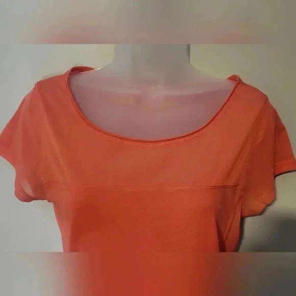 Express casual Tee, sheer top, solid bottom, color bright Orange, size small - Picture 8 of 8